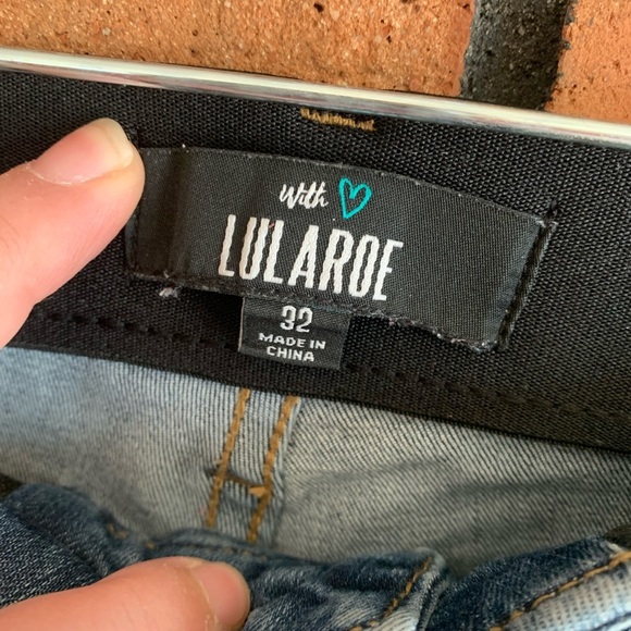 LuLaRoe Distressed Blue Jeans - Picture 3 of 3